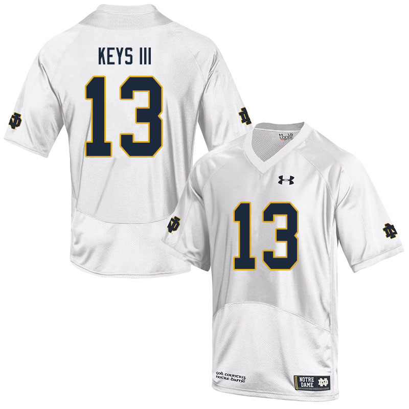 Men #13 Lawrence Keys III Notre Dame Fighting Irish College Football Jerseys Sale-White - Click Image to Close
